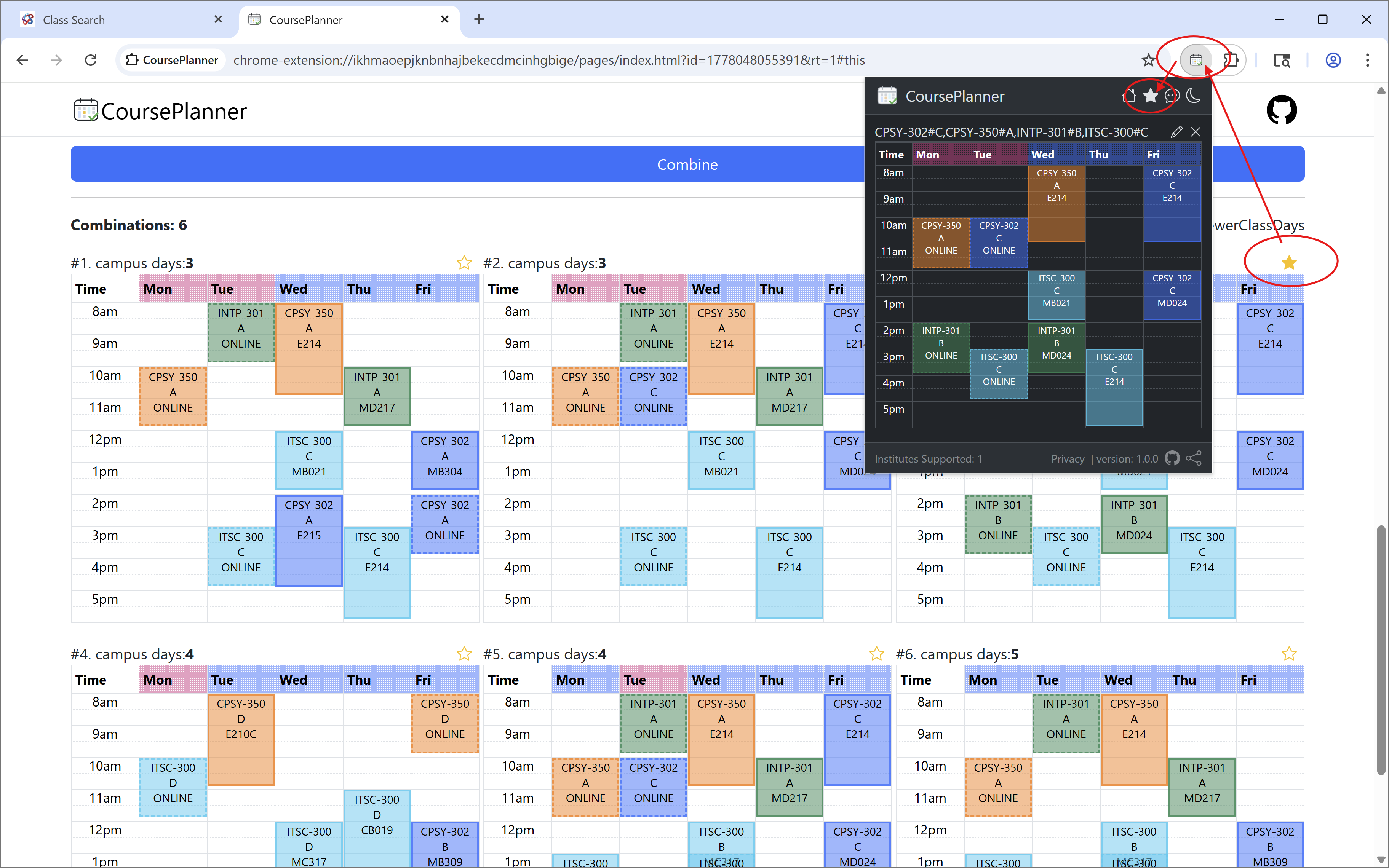 Planner screenshot